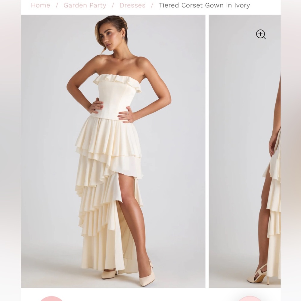 Oh Polly SELENE
Tiered Corset Gown in Ivory